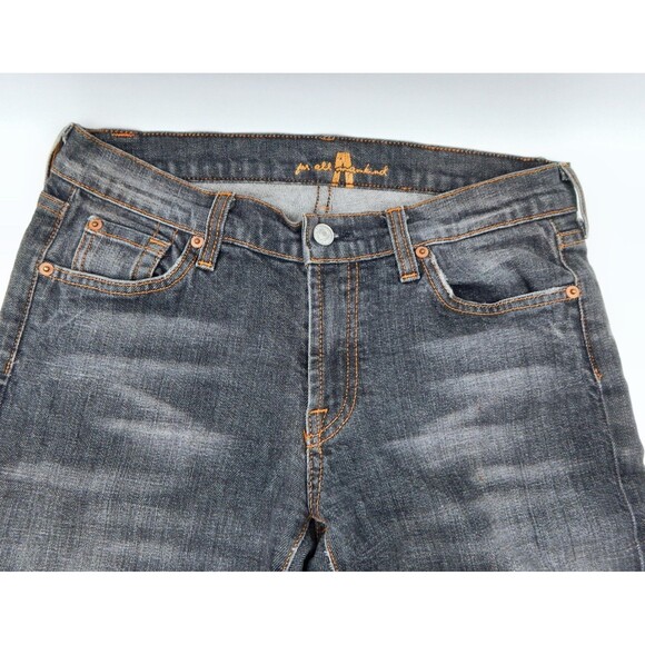 7 For All Mankind Jerome Dahan Bootcut Jeans Size 30 Womens Black Raw Hem - Picture 5 of 12